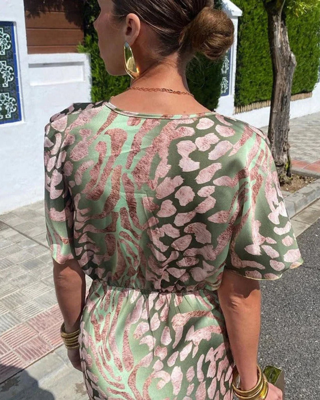 Twisted Dress with Draped V-Neck in Juliette Style