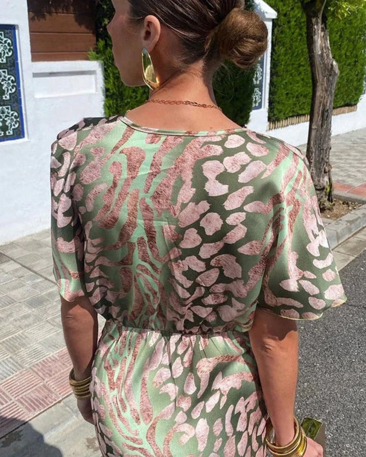 Twisted Dress with Draped V-Neck in Juliette Style