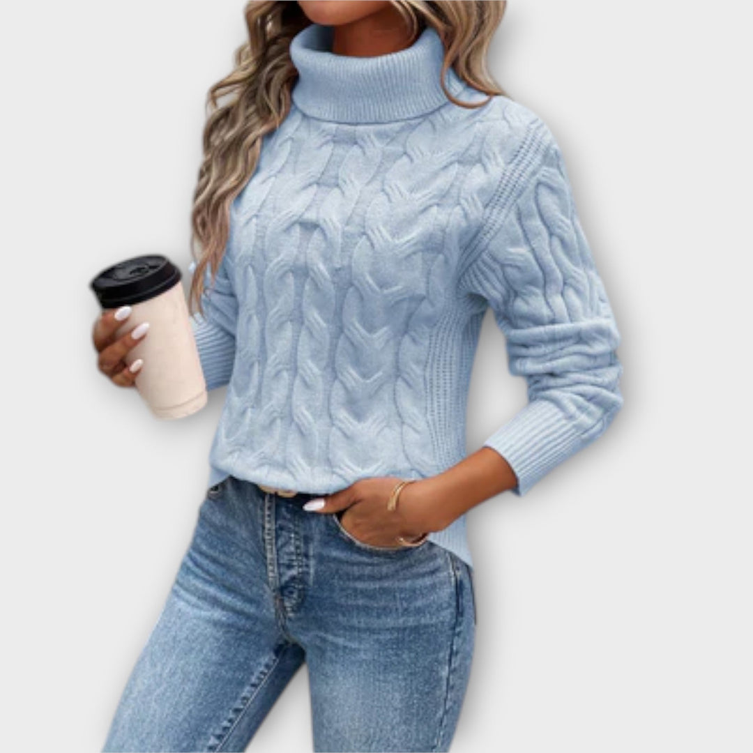 Amelia – Elegant Roll Neck Sweater in Knit