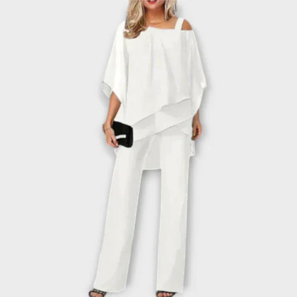 Celeste | Elegant Chiffon Jumpsuit Set