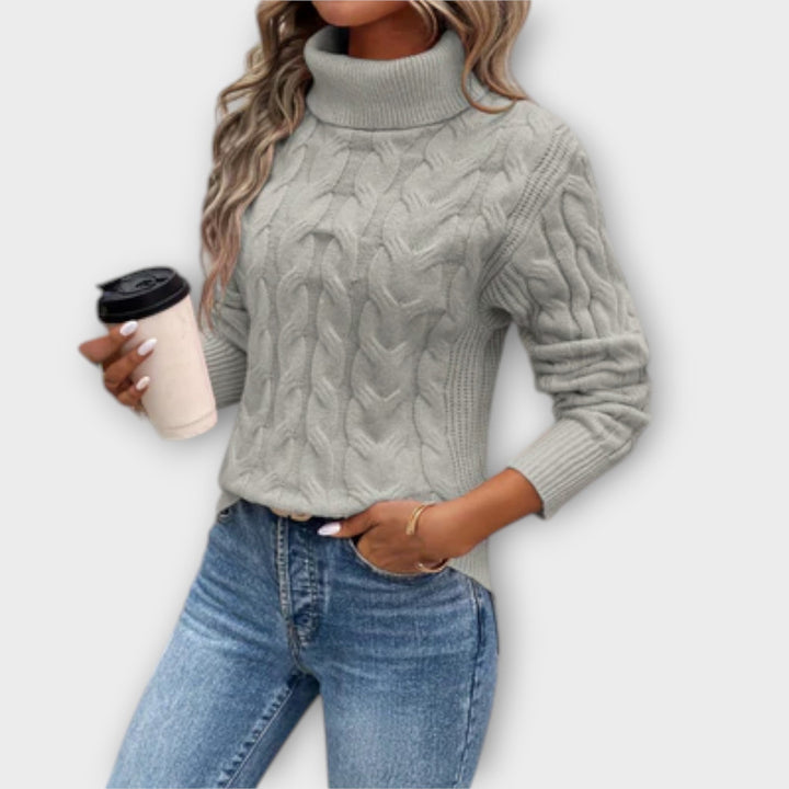 Amelia – Elegant Roll Neck Sweater in Knit