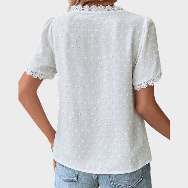 Lea | Wiissi Structured Summer Blouse with V-Neck