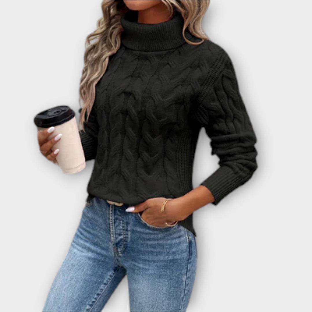 Amelia – Elegant Roll Neck Sweater in Knit