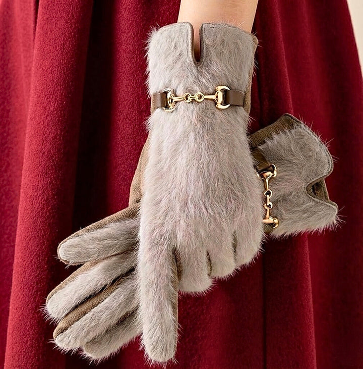 Siberian Aurora | Faux Fur Gloves