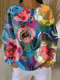 Ida™ - Pullover with Large Colourful Flowers