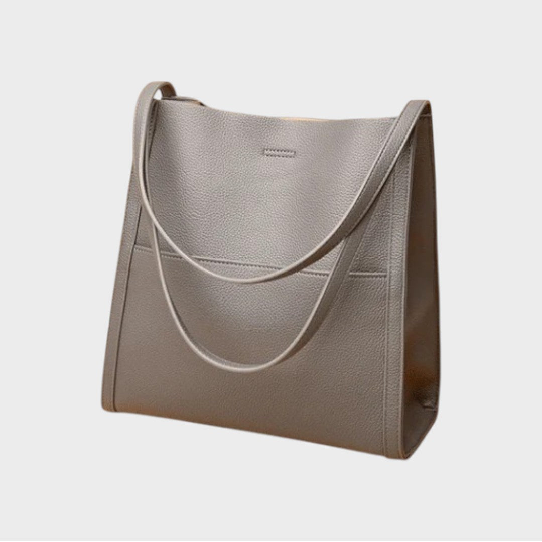 Amelie | Plain Shoulder Bag Made of Genuine Leather