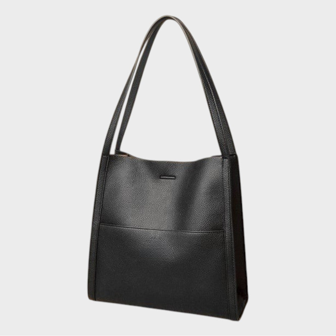 Amelie | Plain Shoulder Bag Made of Genuine Leather