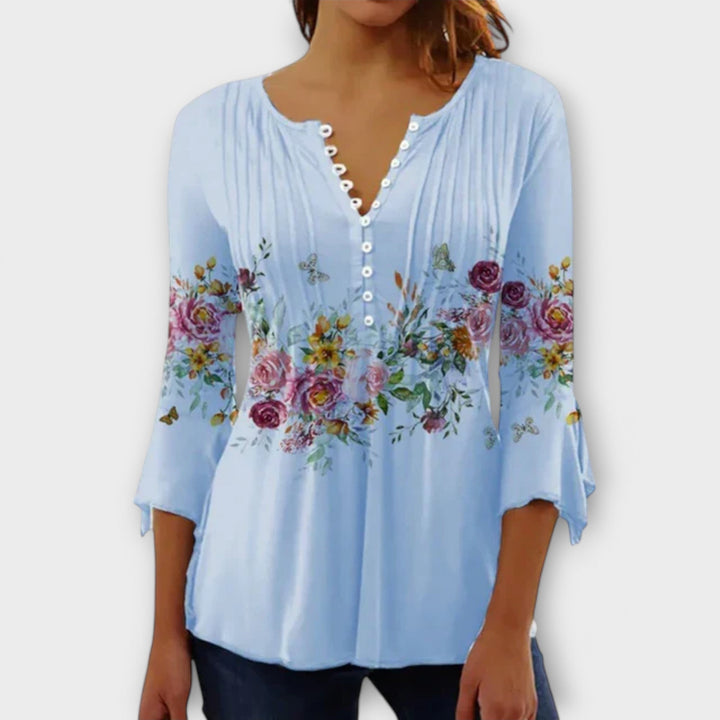Juliane – Blouse with V-neck and Sleeves
