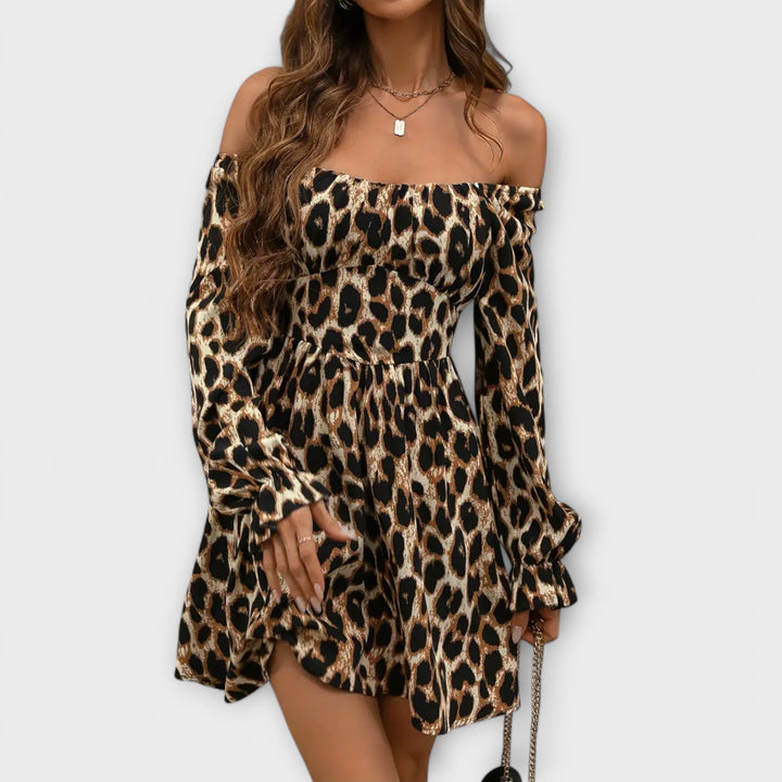 Charming Dress with Leopard Print