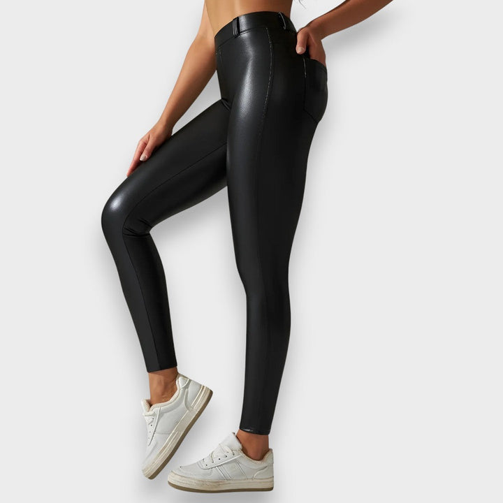 Alice | Faux Leather Shaping Tights