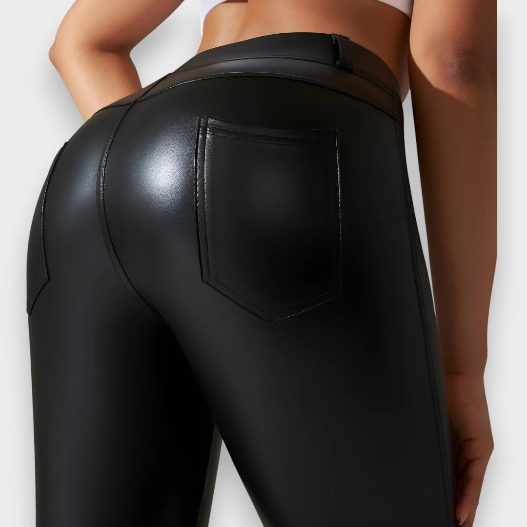 Alice | Faux Leather Shaping Tights