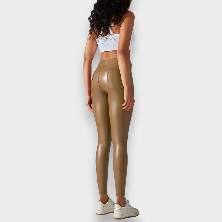 Alice | Faux Leather Shaping Tights