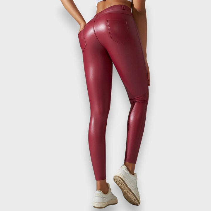 Alice | Faux Leather Shaping Tights