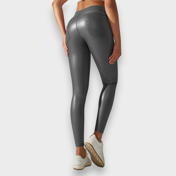 Alice | Faux Leather Shaping Tights