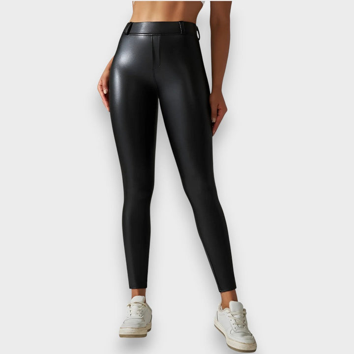 Alice | Faux Leather Shaping Tights