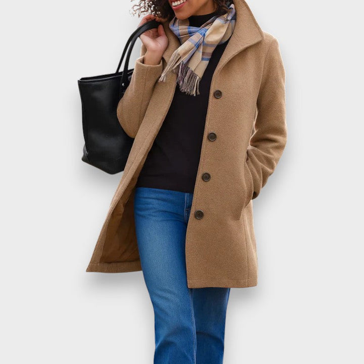 Carla | Classic Coat with Elegant Buttons