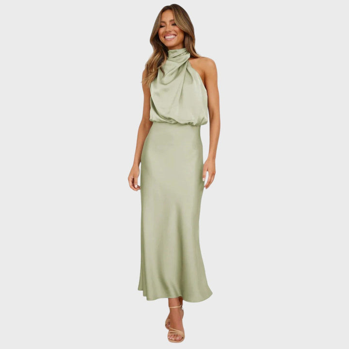 Benthe | Midi Dress with Off-the-Shoulder Design